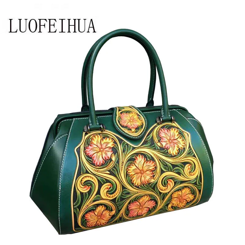 LUOFEIHUA 2019 Новая высококачественная кожаная тисненая сумка через плечо с
