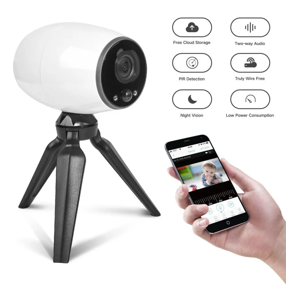 2MP 1080 P беспроводной домофон Детский Монитор ip-камера - Цвет: battery power ip cam