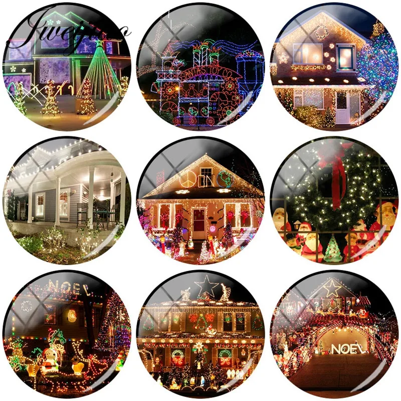 

Рождественские огни JWEIJIAO 2019, украшение дома, художественная картина, сделай сам, стеклянный кабошон, фото купол, демонстрация, плоская задня...