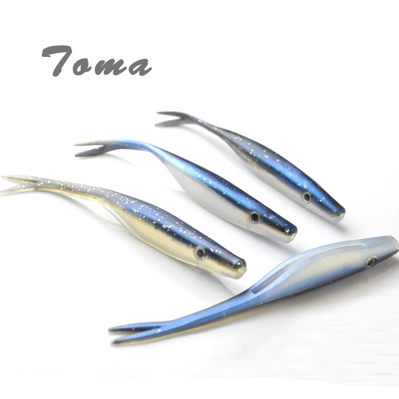 Приманка рыболовная двухцветная 6 5 г 12 см 4 шт./лот|fishing tackle|tail fishartificial bait |