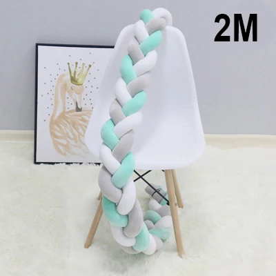 2M Multicolor 2 2 м Длина Детская кровать бампер 4 косы детская кровать Декор чистый плетение плюшевый узел кроватка бампер протектор Детская комната Декор - Цвет: 2M Multicolor 2