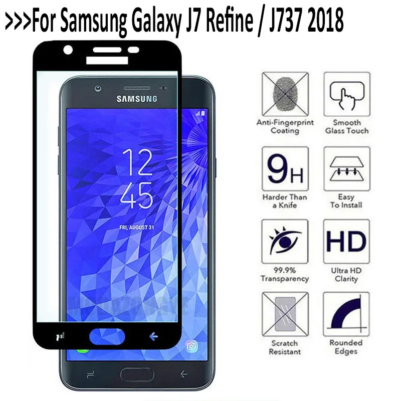 3D Tempered Glass For Samsung Galaxy J7 Refine 2018 Full Coverage Screen Protector Protective Film J737 | Мобильные телефоны и