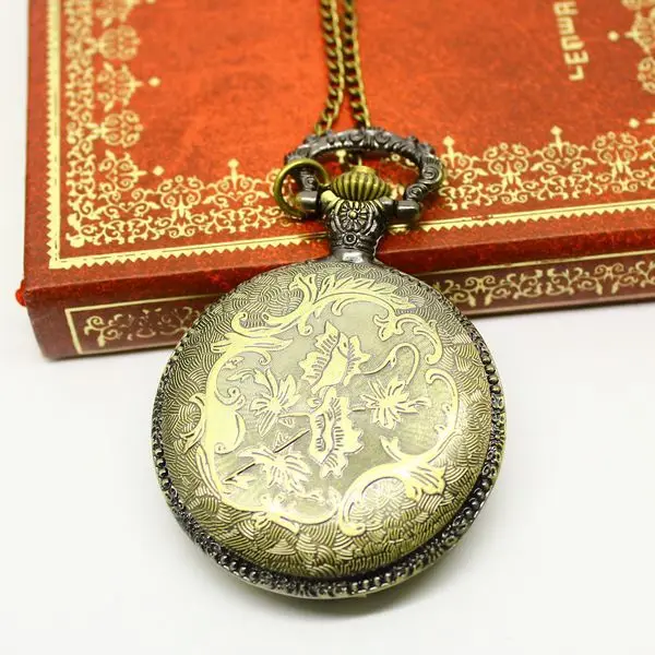 Best Service Fashion vine pocket watch for woman hot sale alloy bronze big round face Bronze quartz analog lady Price | Наручные часы