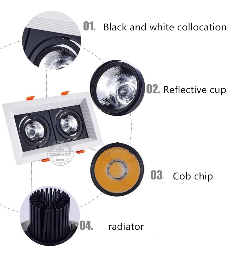 1 шт. энергосберегающий 10 Вт 20 AC110V 220V LED cob Диммируемый потолочный светильник