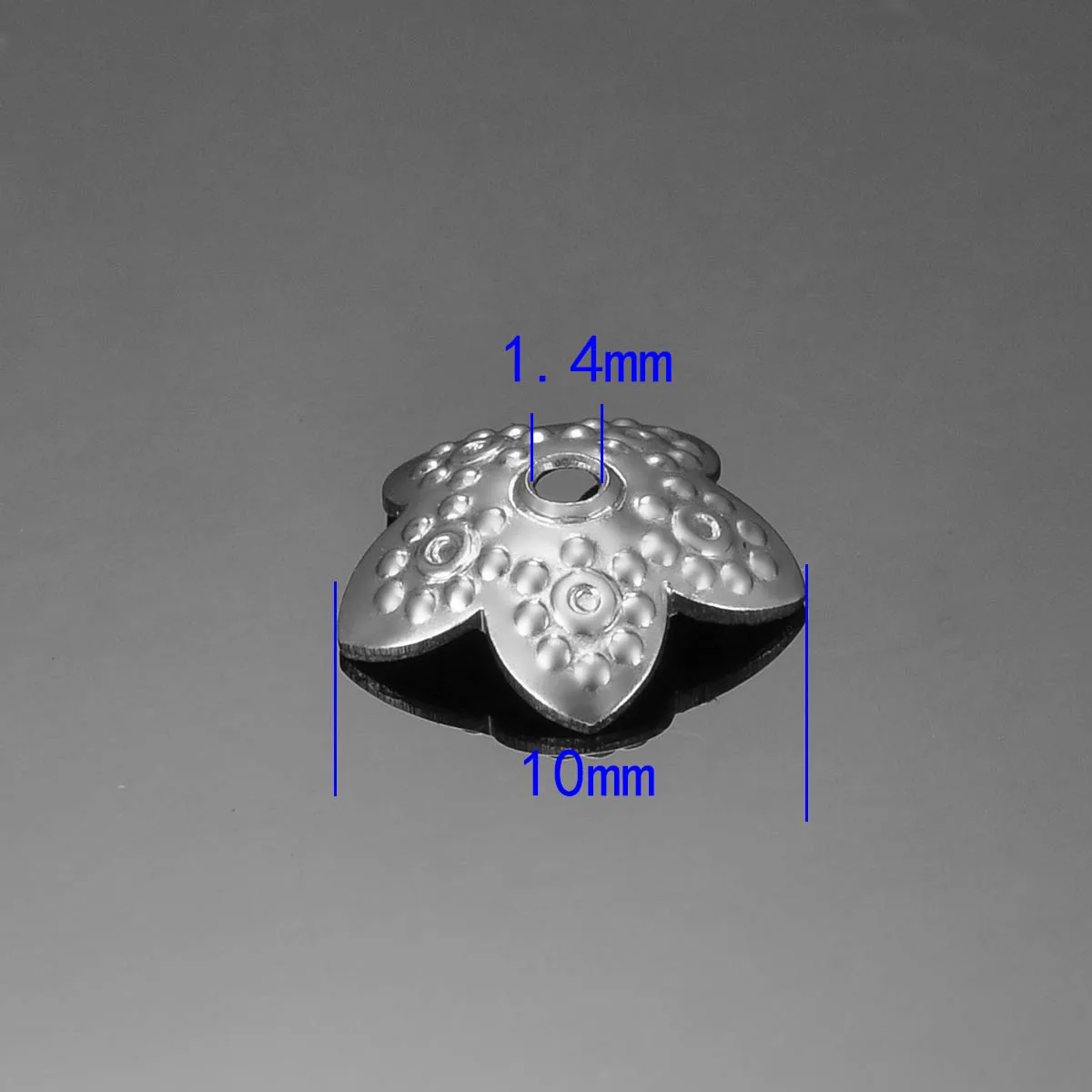 10mm 50pcs 50 шт., нержавеющая сталь, цветы, бусины, колпачки для ювелирных изделий и компоненты, полые колпачки, подходят для DIY аксессуаров, ювелирных изделий - Цвет: 10mm 50pcs