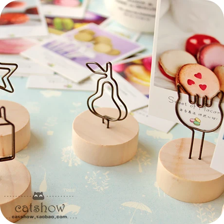 zakka retro photos show Creative Pastoral ornaments seat iron log message Clip Notes folder name card holder | Канцтовары для офиса