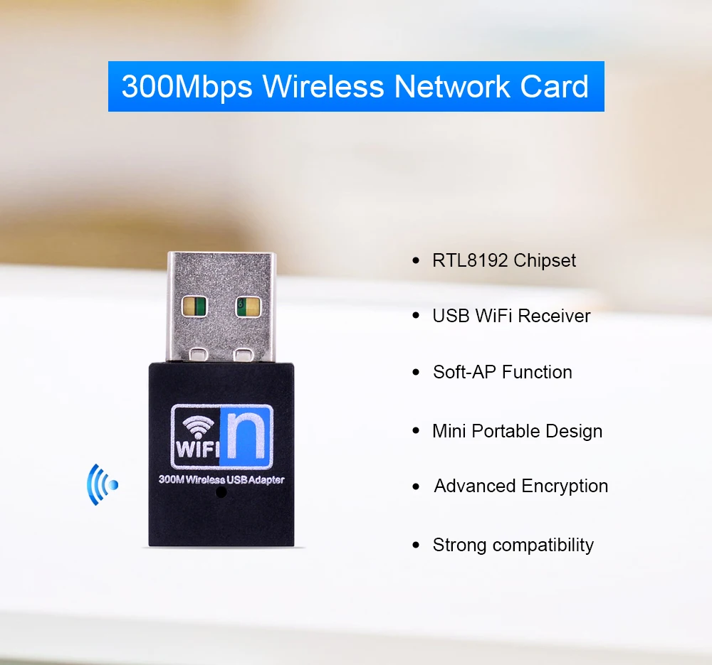 Мини usb беспроводной Wi-Fi адаптер 300 Мбит/с 802.11n ethernet Сетевая карта Поддержка Windows Mac