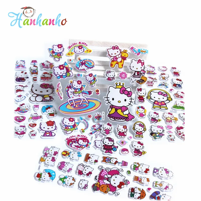 10 листов/Набор Kawaii hello kitty Пена мультфильм 3D стикер с рисунком из мультфильма DIY