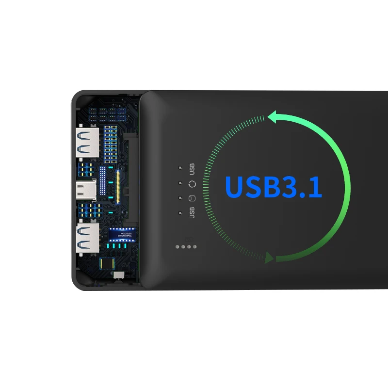 Внешний жесткий диск телефон Считывание данных в HDD непосредственно 4000 мАч банк питания ios/android TypeC и двойной USB 2,0 порт флэш-приводной удлинитель