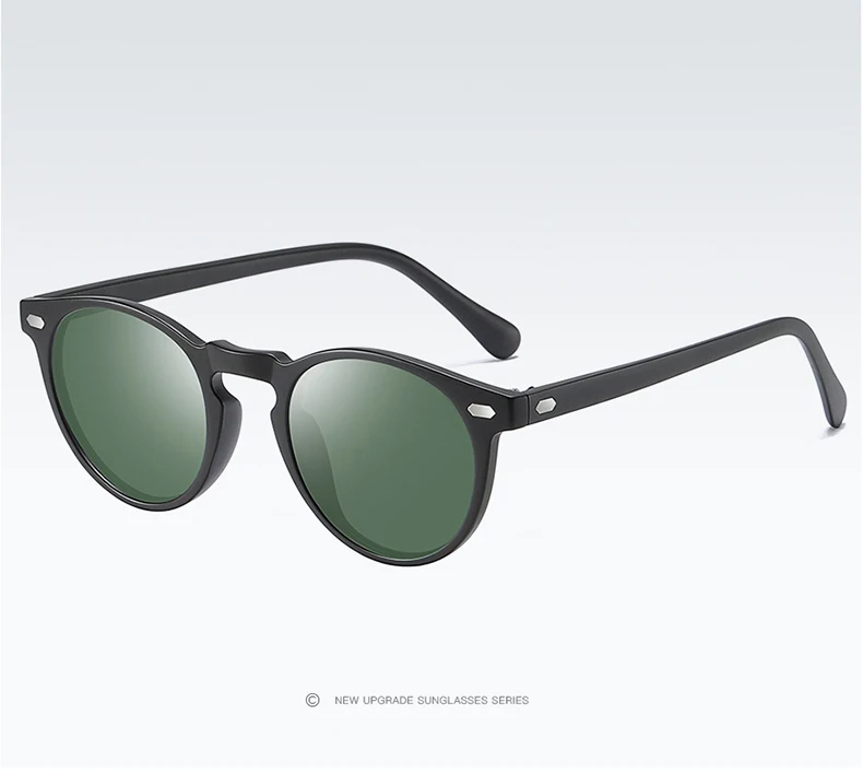 JackJad Fashion TR90 Frame Polarized Round Style Sunglasses Rivet Discolor Lens Brand Design Sun Glasses Oculos De Sol A576