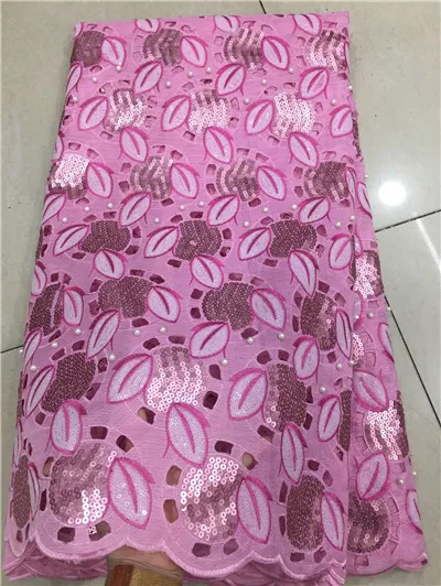 

2018 New arrival African Handcut organza lace Nigeria garden sewing lace fabric with sequins 5 yards Hot Sale