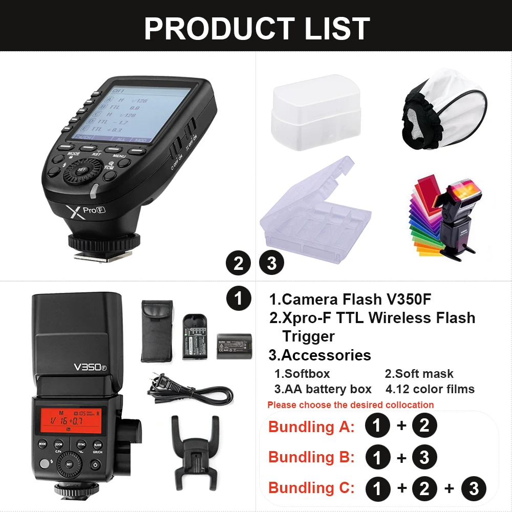 Godox V350F TTL 2.4G Camera Flash with Built-in Rechargeable 7.2V/2000mAh Li-ion Batter Xpro-O Trigger for For Fuji | Электроника