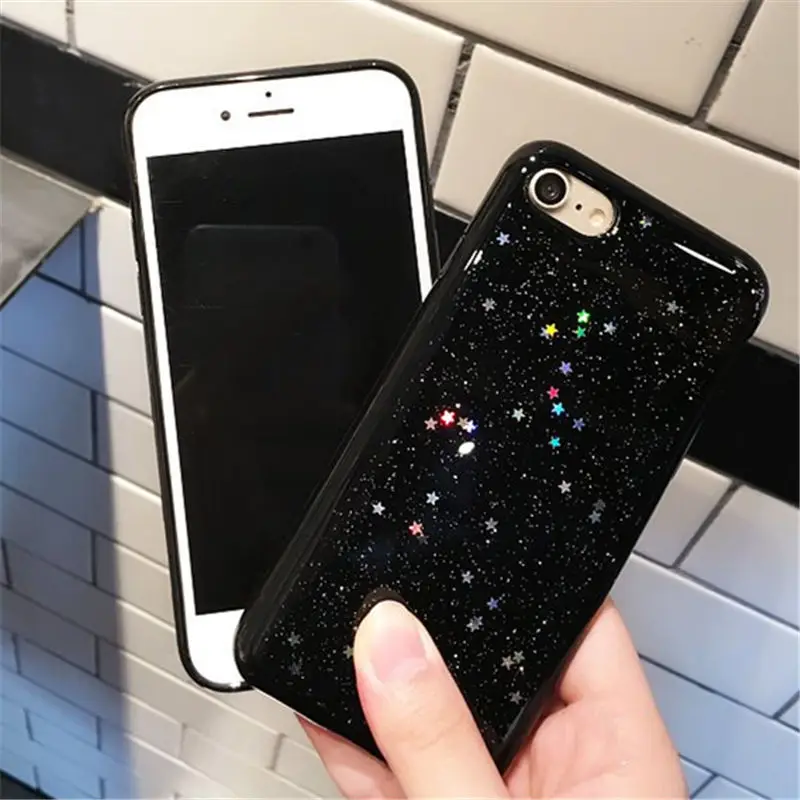 Чехол для iPhone X XS MAX XR 2018 блестящий мерцающие звезды мягкий чехол телефона 6 6S Plus 7 8