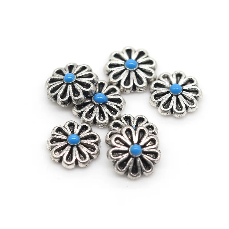 10 шт Сова металлическая Золотая основа Серебряная Звезда лист цветочный узор для