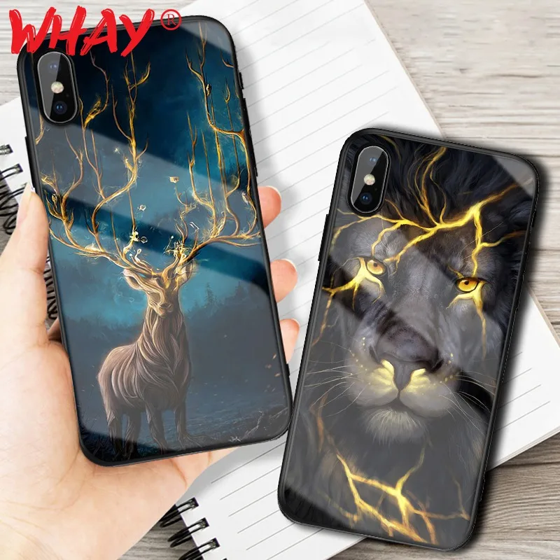 Роскошный чехол из закаленного стекла для iPhone XS Max XR X Coque iPhone8 силиконовый с узором