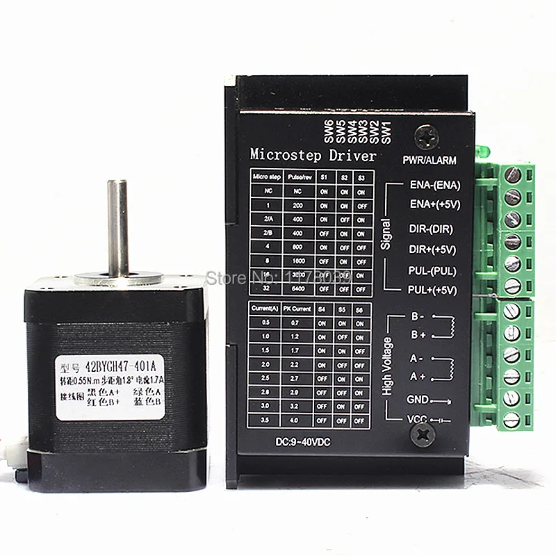 1.5A 42 Шаговый двигатель + 4.0A шаговый привода крутящий момент 0.55N. M длина 48 мм 2 фазы
