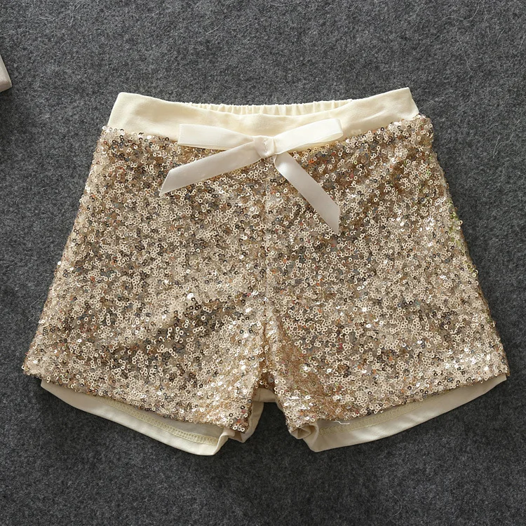 Free shipping Kids summer sequined bow shorts Children's sequin short pants Child clothing garments wear | Детская одежда и