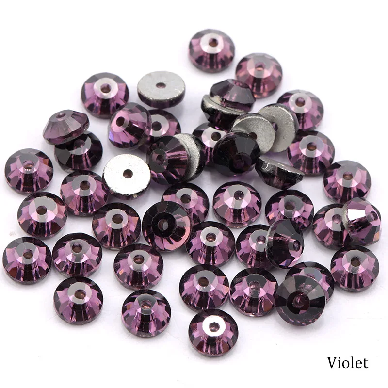 5mm tanzanite 5 мм цветной стеклянный материал 1440 шт круглый кристалл горного хрусталя 5 мм камень для пришивания с плоской задней частью 1 Отверстие аксессуары для украшения одежды - Цвет: 5mm tanzanite