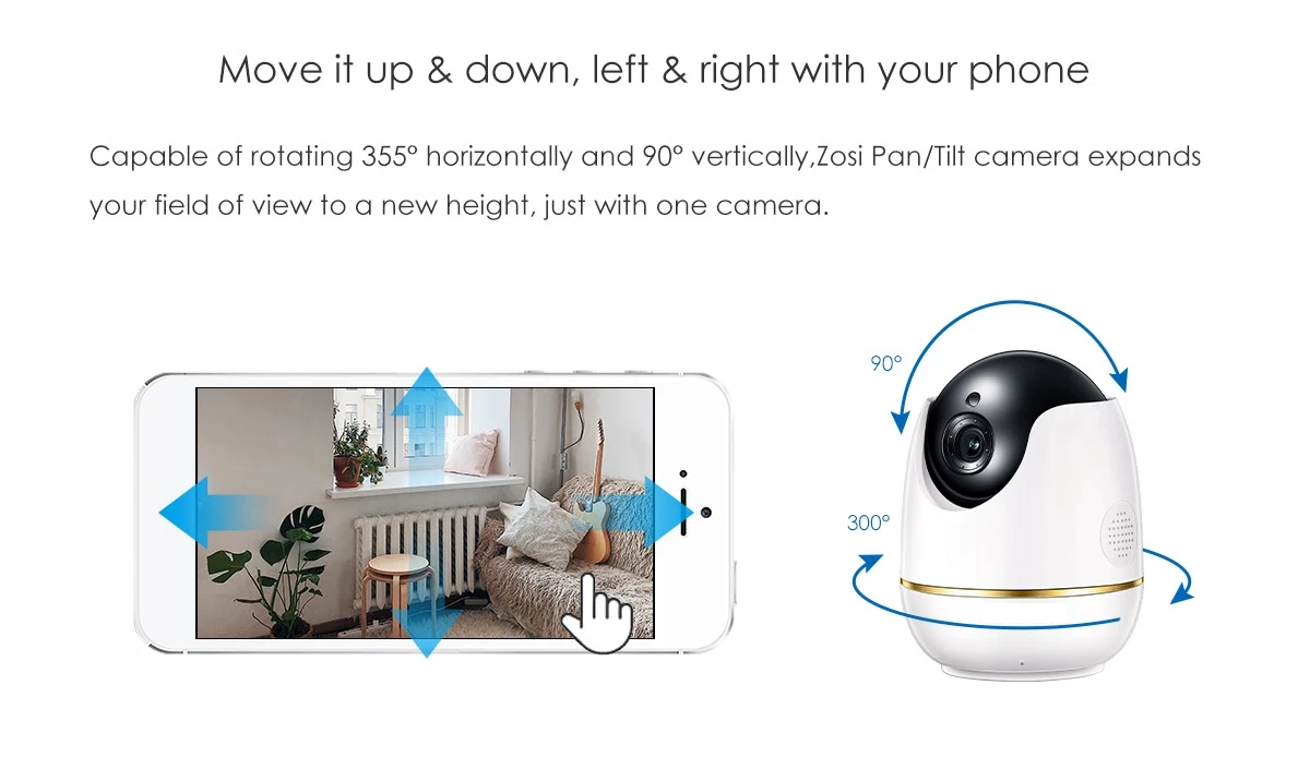 Onvif Беспроводная IP домашняя камера видеонаблюдения 1080 P HD wifi панорамирование