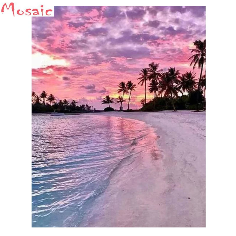 DIY квадратная круглая Алмазная Картина Пейзаж Ручная работа полная вышивка озеро