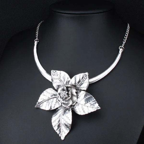 Длинная винтажная подвеска с большим цветком для женщин XLL173 2020|pendants for women|statement