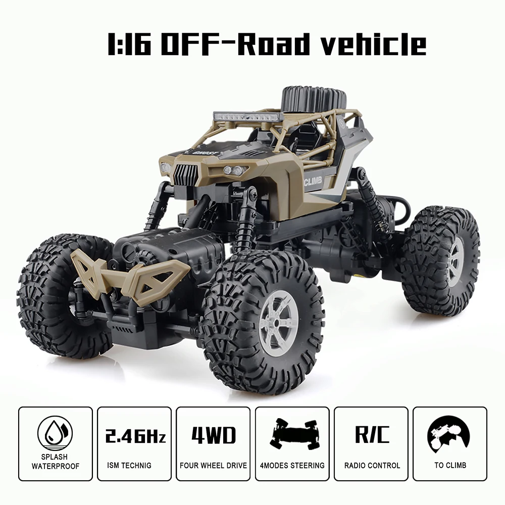 Remote Control Car 1/16 2.4G Model Scale Rock Crawler Rally 4WD Double Motors Drive Truck Rc Toys For Children | Игрушки и хобби