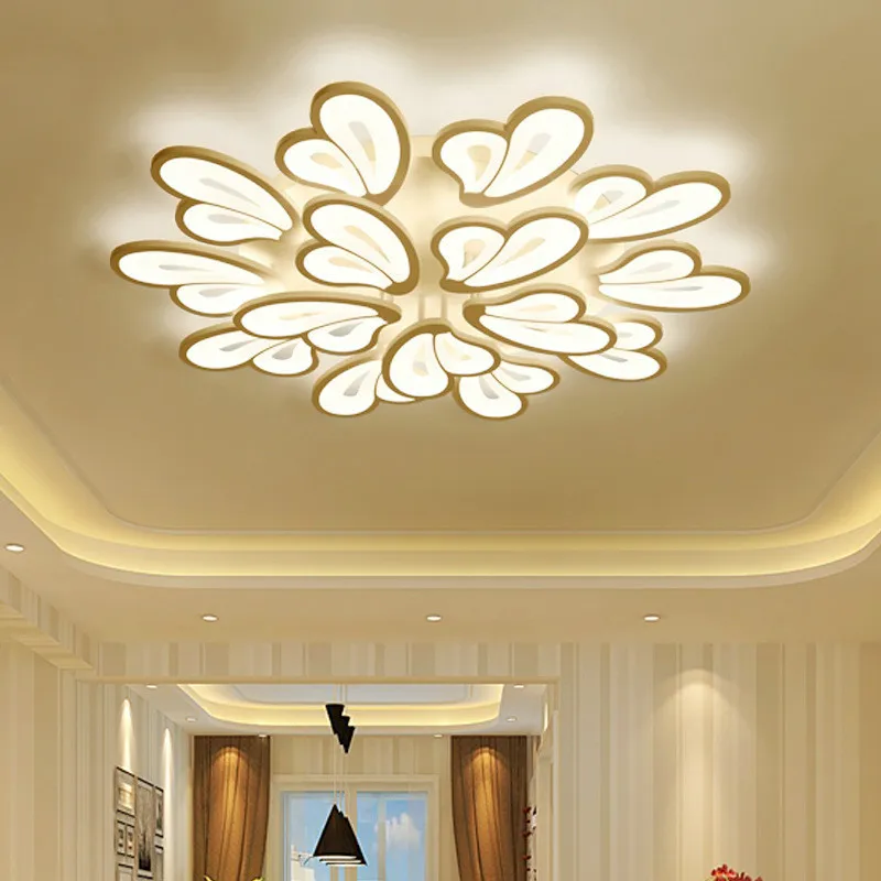 

Modern creative flower romantic acrylic ceiling lamp simple wrought iron living room dining room lamp WF6131057