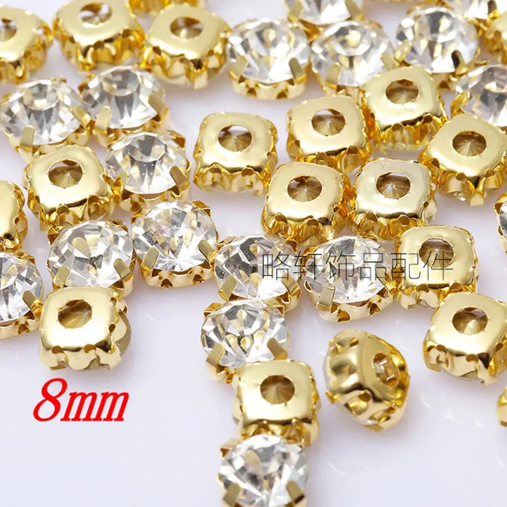 

Стразы с золотыми кристаллами 8 мм для самостоятельного изготовления ювелирных изделий, 144 шт./пакет SS38