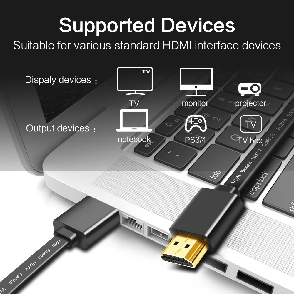 1080p 3D HDMI в кабель адаптер позолоченный штекер плоская линия папа 0 3 м 5 1 для
