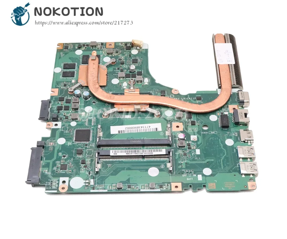 NOKOTION AT1DR0010C0 радиатор для Acer aspire E5-473G E5-473 E5-474G E5-474 ноутбука процессор GPU охлаждения