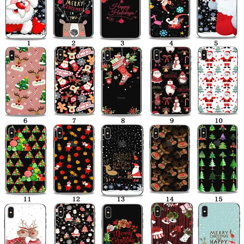 For iPhone 11 pro max Case Santa Claus Elk Soft Silikon Christmas 7 8 6 6s plus xs xr x Couple Silicone Tpu |
