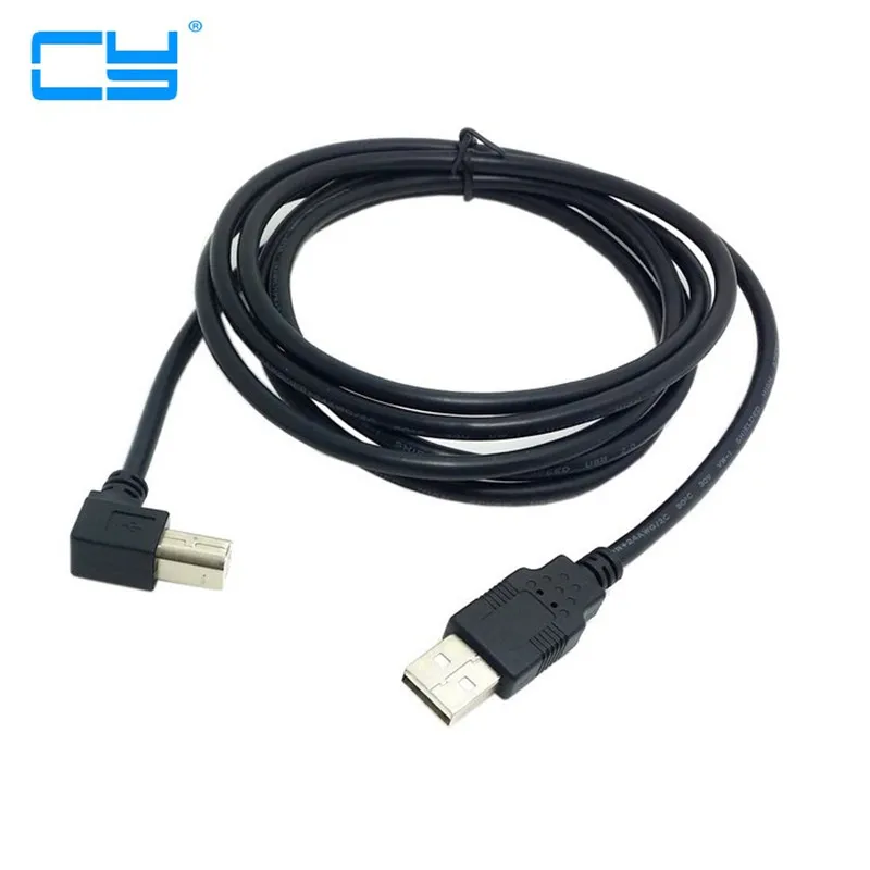 Кабель USB 2 0 A папа B левый угол 90 градусов для принтера сканера жесткого диска 200 см