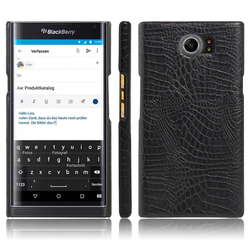 

For Blackberry Priv STV100 Case Crocodile Grain Hard PC+PU Leather Surface Back Cover Case for Blackberry Priv Hard Phone Cover
