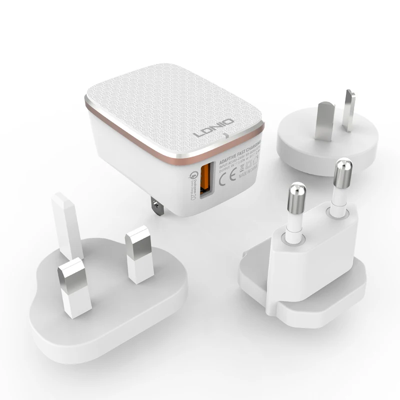 LDNIO A1204 настольное зарядное устройство USB с одним QC2.0 портом быстрой зарядки для