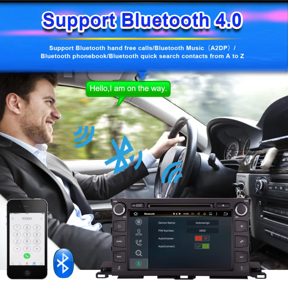 Android 8 0 Восьмиядерный 4 Гб ОЗУ автомобильное радио стерео для Toyota Highlander/XU50 Series/Kluger