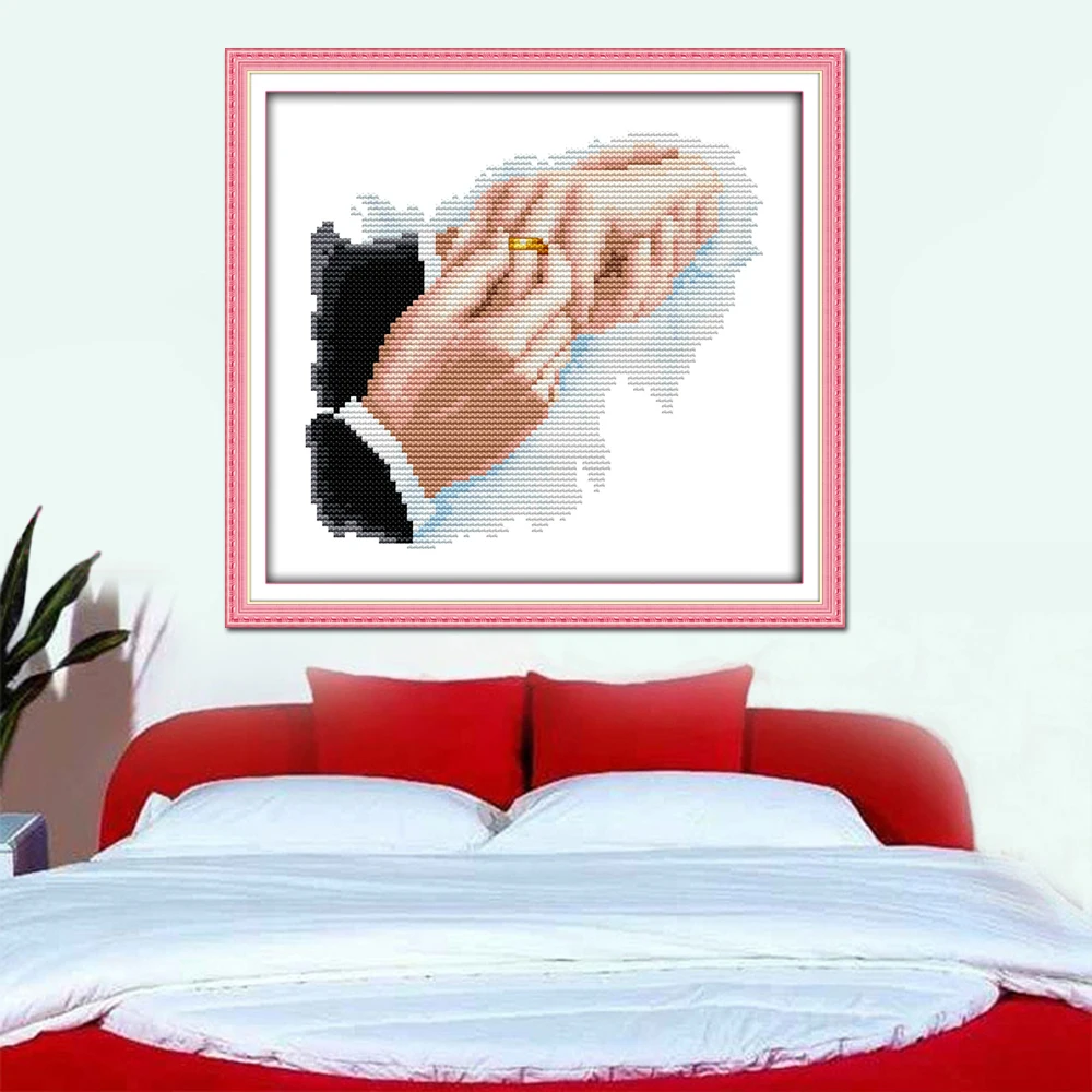 Joy Sunday романтический брак R692 14CT 11CT подсчитанный и отпечатанный домашний декор