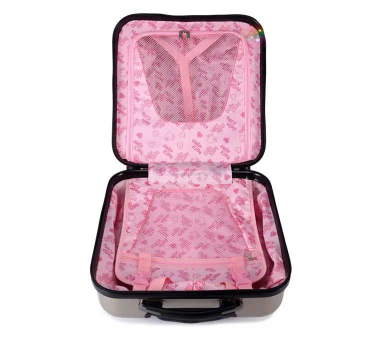 Прекрасный hello kitty багаж детская дорожная сумка с колесиками 18 дюймов мультфильм