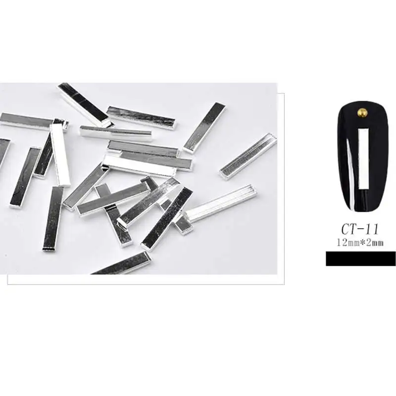 10Pcs CT11 10 шт. золотистый, серебристый, металлический заклепки 3d-украшения для ногтей Овальный прямоугольник Треугольник Япония Шпильки Шарм DIY панк аксессуары для маникюра - Цвет: 10Pcs CT11