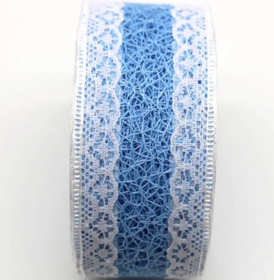 New 1-1/2 38mm lace ribbon 5y/10/20 yards DIY handmade material headdress bow Christmas wedding decoration Bud silk - Цвет: 5