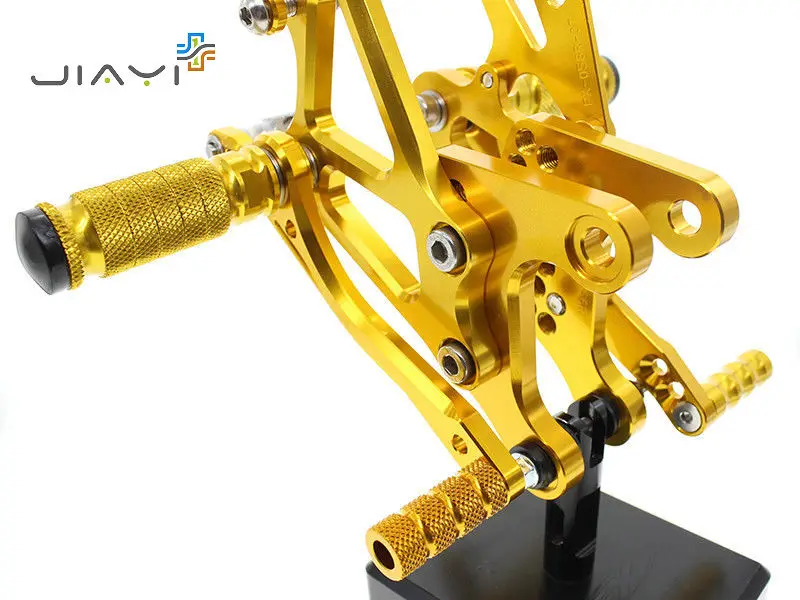 CNC Billet Adjustable Rearset Foot Pegs Pedals Rest Rear set Racing For Kawasaki Ninja ZX9R ZX 9R 9 R 1998-2003 99 00 01 02 Gold |