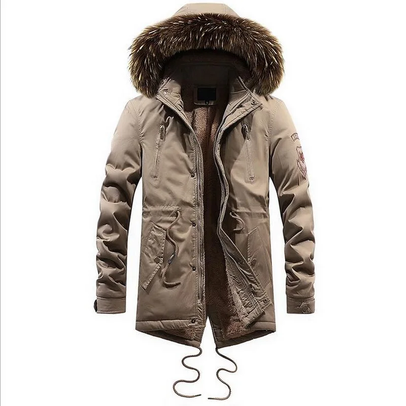 Warm Men Padded Parka Cotton Coat Winter Hooded Jacket Mens Personality Large Coat Thick Warm Windproof Parkas Male