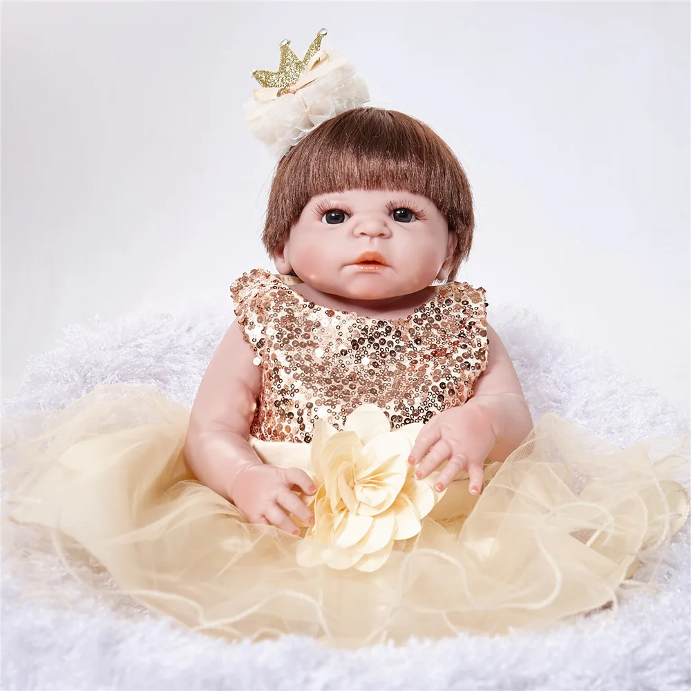 22 дюйма Кукла Reborn Baby силиконовая кукла Boneca Babe Alive Like Newborn подарки для девочек и