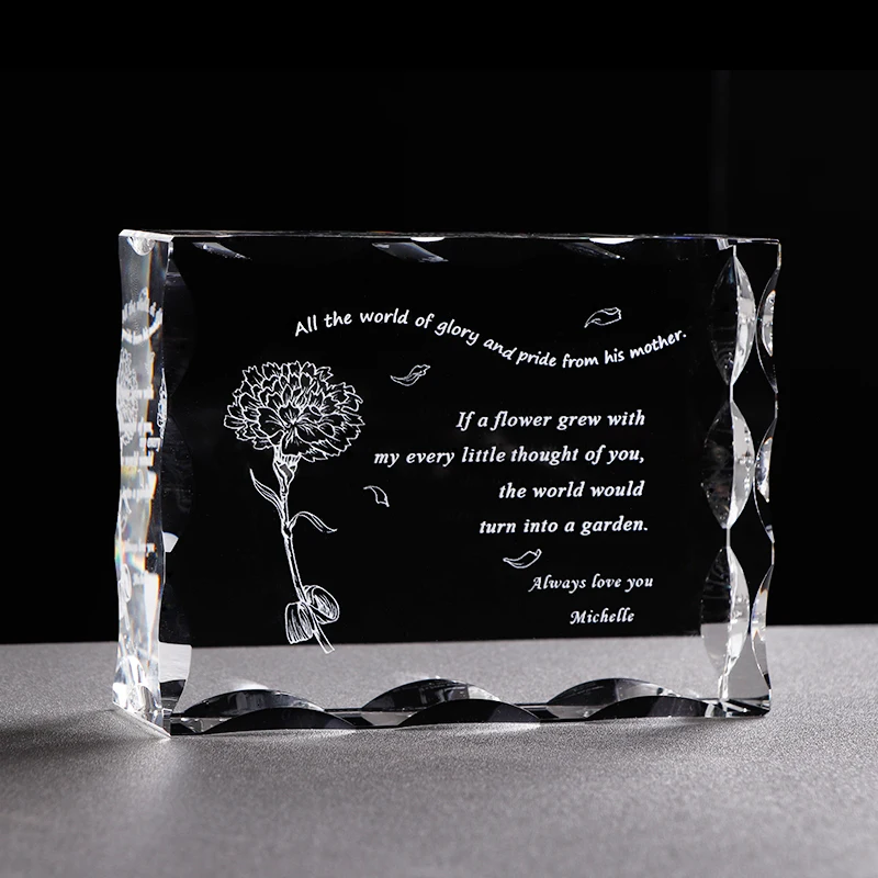 Индивидуальный подарок для мамы стеклянная рамка с надписью лазерная гравировка