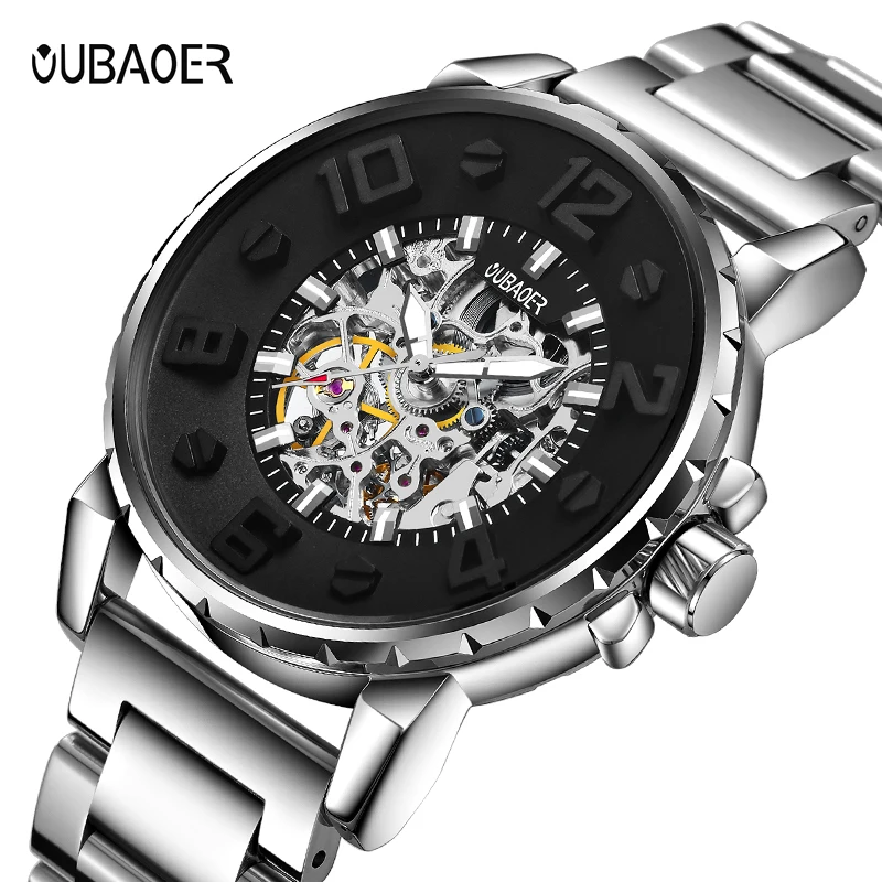 OUBAOER Top Brand Luxury Men's Watches Men Casual Military Business Clock Male Clocks Sport Mechanical Wrist Watch | Наручные часы
