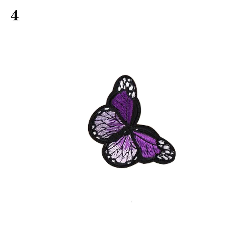 4 large Violet Красивая вышивка бабочки 12 цветная вышивка накладки для ногтей Декоративная паста видов одежды, обуви и шляпы украшения - Цвет: 4 large Violet