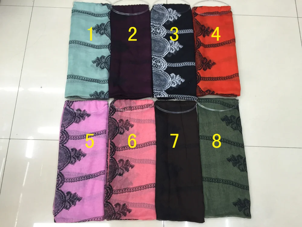 

2014 Fashion Women Lace Print Scarves Lady Gradient Lace Print Shawl Long Wrap Hijab Scarf Free Shipping