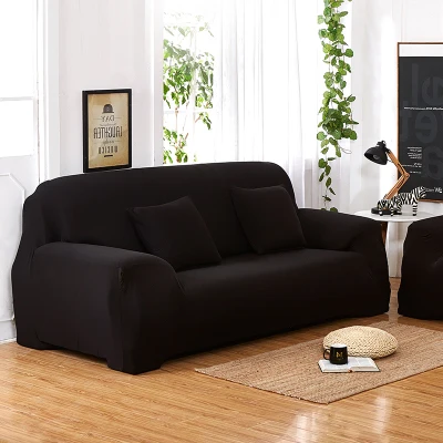 Black WLIARLEO стрейч диван Slipcover чехлы для диванов для гостиной эластичная ткань анти-клещ универсальный для одного/двойного/трех/четырех сидений - Цвет: Black