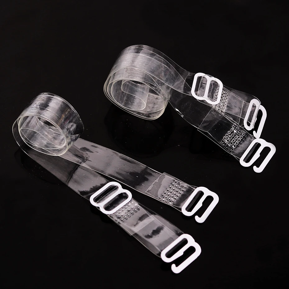 6PCS/3 Pairs Metal Buckle Bra Straps Belt Women Elastic Transparent Frosted Non Slip Adjustable Baldric Intimates Accessories