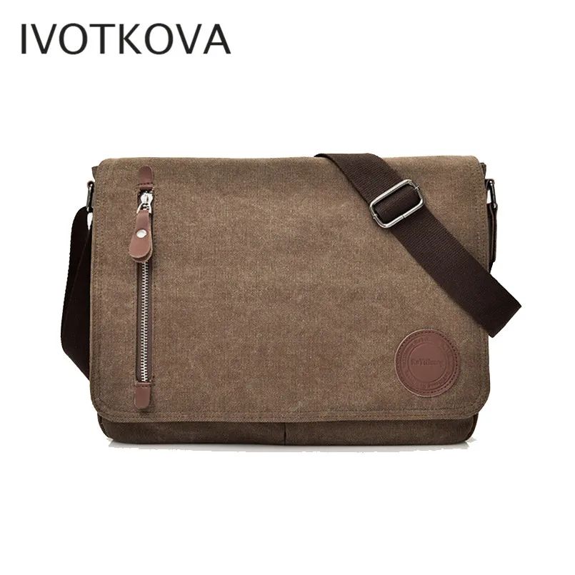 IVOTKOVA многофункциональные холщовые сумки мессенджеры на плечо однотонные