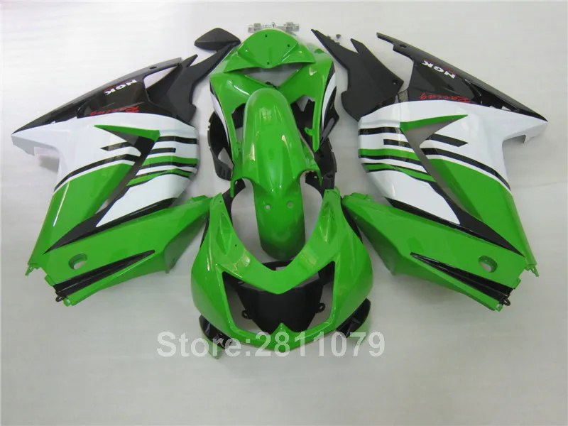 Комплект обтекателей для кузова Kawasaki Ninja 250R EX250 08 14 Зеленые белые черные